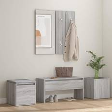 Gris Armoires vidaXL Ensemble De Meubles De Couloir Sonoma Gris Armoire