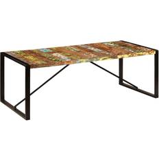 Multicolore Tavoli vidaXL 220x100x75 cm Legno Massello di Recupero Tavolo da pranzo