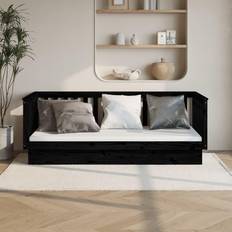 Sofá Cama Sofás rebaja vidaXL Cama De Madera Maciza De Pino Negro 100x200 cm Sofá