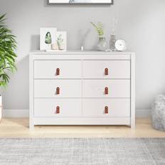 Chest of Drawers vidaXL White, 100 Solid Wood Pine Chest of Drawer