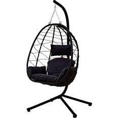 Black Outdoor Hanging Chairs Neo Black Egg Swing