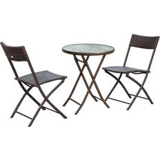 Braun Café-Sets OutSunny Polyrattan Café-Set