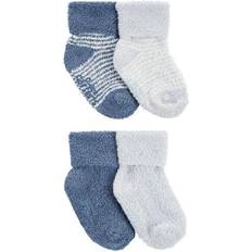 Socks Carter's Baby Boys 4-Pack Foldover Chenille Booties 12-24 Blue