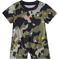 Adidas 1-3M Playsuits Adidas Baby Boys Short Sleeve Romper, Months, Green Green