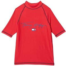 Tommy Hilfiger UV Shirts Children's Clothing Tommy Hilfiger Big Boys Solid Rashguard Red Red