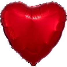 Rouge Ballons Texte & Thème Amscan Metallic Red Heart PKG