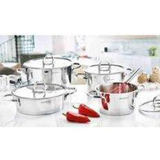 Evimsaray Series 8-piece Steel Cookware Set with lid