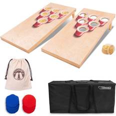 Red Drinking Games GoSports Beer Pong Cornhole Game Includes 2 Boards, 8 Bean Bags and Carrying Case