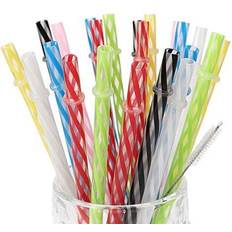 Cannucce Branded 25 Pezzi Cannucce Plastica Riutilizzabili