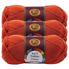 Lion 3 pack brand yarn 761-133 24/7 cotton yarn, tangerine