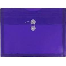 Jam Paper Invitation Envelopes Jam Paper Plastic Envelopes with Button & String Tie Closure Letter Booklet 9 3/4 x 13 Purple 12/Pack