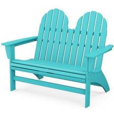 Blue Garden Benches Polywood Vineyard Adirondack Garden Bench