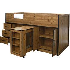 Industrial Oak Midsleeper Cabin Bed with Storage Rocco