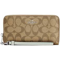 Coach Green Wallets Coach Long Zip Around In Signature Canvas Multi