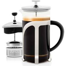 Silver Coffee Pots Ovente 4.25-Cup Tempered Borosilicate Retractable