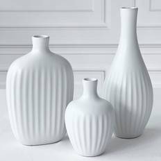 Kate Aspen White Textured Ceramic Minimalist Vase