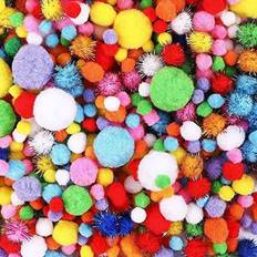 Red Pom Poms Hehali 1000pcs multicolor pom pom balls assorted sizes & colors pompoms for a