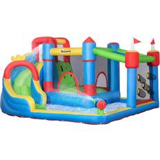 Bounce 3 in 1 OutSunny 6-in-1 Inflatable Bounce House Outdoor Toy, Water Slide for Kids Open Miscellaneous Open Miscellaneous