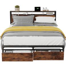 Likimio Bed Frame with Storage Headboard