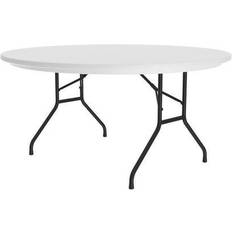 Camping Tables Correll Round Heavy-Duty Folding Table, 60" Blow-Molded Plastic, Gray Granite