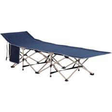 Camping Beds OutSunny Twin Steel Folding Camping Cot Sleeping Bed with Carry Bag Included