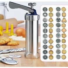 Utensilios de Cocina HI Manga Pastelera Para Galletas Con 20 Discos Con Formas - Plateado Raspador de masa