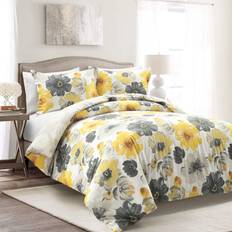 Lush Decor Reversible Cotton Duvet Cover Gray, Yellow