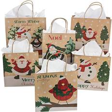 Christmas Gift Bags Fx CHRISTMAS CRAFT BAG ASST Party Supplies 12 Pieces