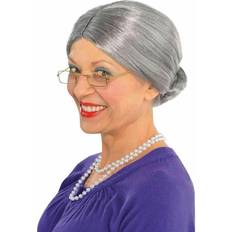 Grey Short Wigs Fancy Dress Henbrandt Old Granny Wig