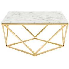 Modway White Coffee Tables modway Vertex Collection EEI-4207-GLD-WHI Coffee Table