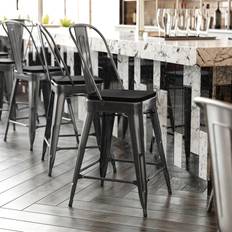 Resin outdoor bar stools Flash Furniture Kai Commercial Grade Bar Stool