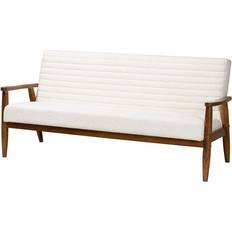 Baxton Studio White Benches Baxton Studio Mid-Century Settee Bench