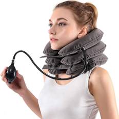 S cervical neck traction device for instant neck pain relief inflatable & a