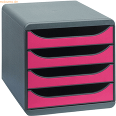 Rouge Boîtes d'Archivage Exacompta Module De Classement Big-Box 4 Tiroirs Pour Document A4+ 27.80 x 26.70 cm - Noir/Framboise