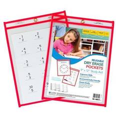 Red Board Erasers & Cleaners Neon Red Reusable Dry Erase Pocket Kit Study