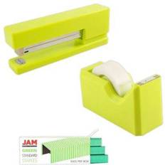 Green Staplers & Staples Jam Paper Dispenser & Staples Office Trio Kit