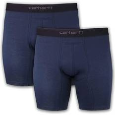 Carhartt Men Men's Underwear Carhartt Inseam Basic Cotton Poly Boxer Brief 2-Pack - Navy