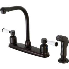 Bronze Taps Kingston Brass Paris Hot & Cold Dispenser Double Handle Kitchen Faucet Brown, Bronze