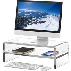 Supporti per Laptop Supporto Per Monitor A 2 Livelli In Acrilico Trasparente