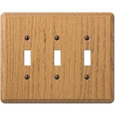 Electrical Installation Materials AMERELLE Contemporary 3 Gang Toggle Wood Wall Plate Light Oak