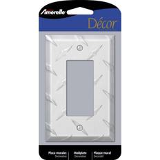 Electrical Installation Materials AMERELLE Chrome 1-Gang Decorator/Rocker Wall Plate 1-Pack Grey