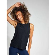 Black - Yoga Tank Tops Beyond Yoga Featherweight Rebalanced Tank Darkest Night