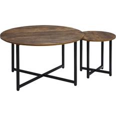 Round side tables living room Homcom Round Coffee Table