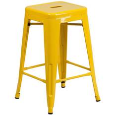 Flash Furniture 4-CH-31320-24-YL-GG Yellow Backless Metal Stool 24' Taburete de bar