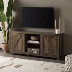 Walker Edison Georgetown Modern Farmhouse Double TV Bench