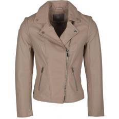 Beige - Leather Jackets Lakeland Leather Women's Thirlmere Biker Jacket - Parchment