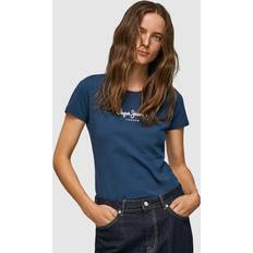 Pepe Jeans Dam T-tröja New Virginia Ss N - Marinblå