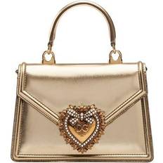 Dolce & Gabbana Mini, Laminierte Ledertasche "devotion" Gold 01