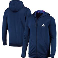 Blau - Trainingsbekleidung Pullover Adidas Train Essentials Seasonal Full-zip Herren Jackets