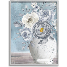 Flower arrangement in vase Stupell Industries Speckled Flower Arrangement Vase Varied Blooms Painting Framed Art